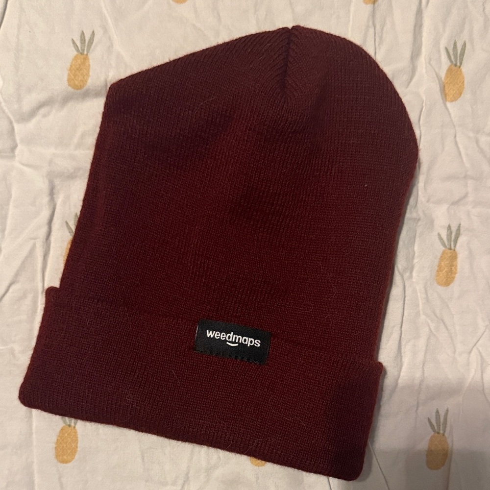 Maroon Weedmaps Beanie